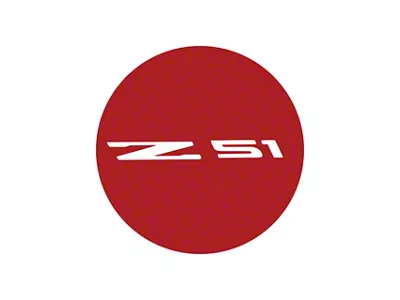 Vinyl Gas Door Overlay with Z51 Logo; Gloss Red (20-25 Corvette C8)