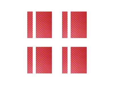 Vinyl Wheel Hash Mark Decals; Red Gloss Carbon Fiber (97-25 Corvette C5, C6, C7 & C8)