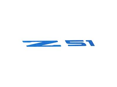 Z51 Logo Rear Interior Window Decal; Gloss Deep Blue Metal (20-25 Corvette C8 Stingray)