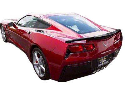 Z51 Style High Rise Spoiler; Gloss Hydro Carbon Fiber (14-19 Corvette C7)