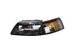 2001 Style Headlight; Chrome Housing; Clear Lens; Driver Side (99-04 Mustang)