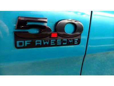 5.0 Emblems; Gloss Black (Universal; Some Adaptation May Be Required)