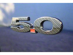 5.0 Emblems; Gloss Hydro Carbon Fiber (Universal; Some Adaptation May Be Required)
