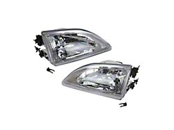 Cobra Style Headlights; Chrome Housing; Clear Lens (94-98 Mustang)