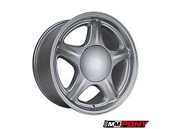 Pony Metallic Silver Wheel; 17x8; 19mm Offset (79-93 Mustang, Excluding Cobra)