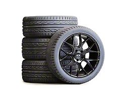 Staggered MM350 Gloss Black Wheel and Ventus V12 Evo2 Tire Package; 19-Inch (05-06 Mustang)