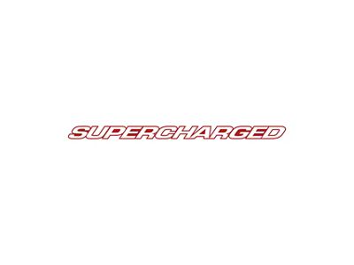 SUPERCHARGED Script Windshield Decal; Outlined Lettering; 40-Inch; Gloss Red (Universal; Some Adaptation May Be Required)
