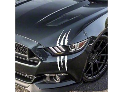 Vinyl Claw Thrash Mark Headlight Decal; Gloss White (Universal; Some Adaptation May Be Required)