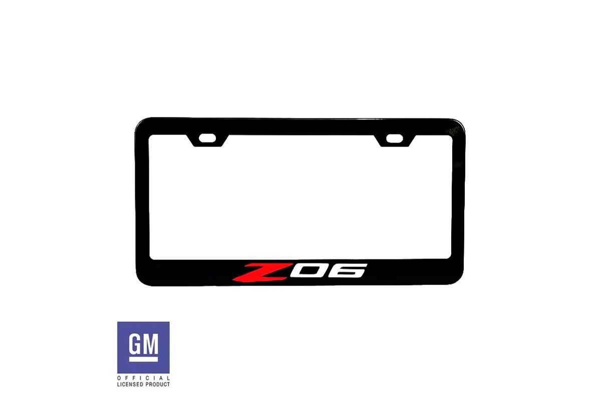 ESD Matte Black License Plate Frame With Red Chevrolet Camaro SS Letters – USA Made