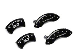 MGP Brake Caliper Covers with 3.7 Logo; Black; Front and Rear (11-14 Mustang V6)