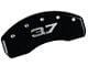 MGP Brake Caliper Covers with 3.7 Logo; Black; Front and Rear (15-17 Mustang V6)