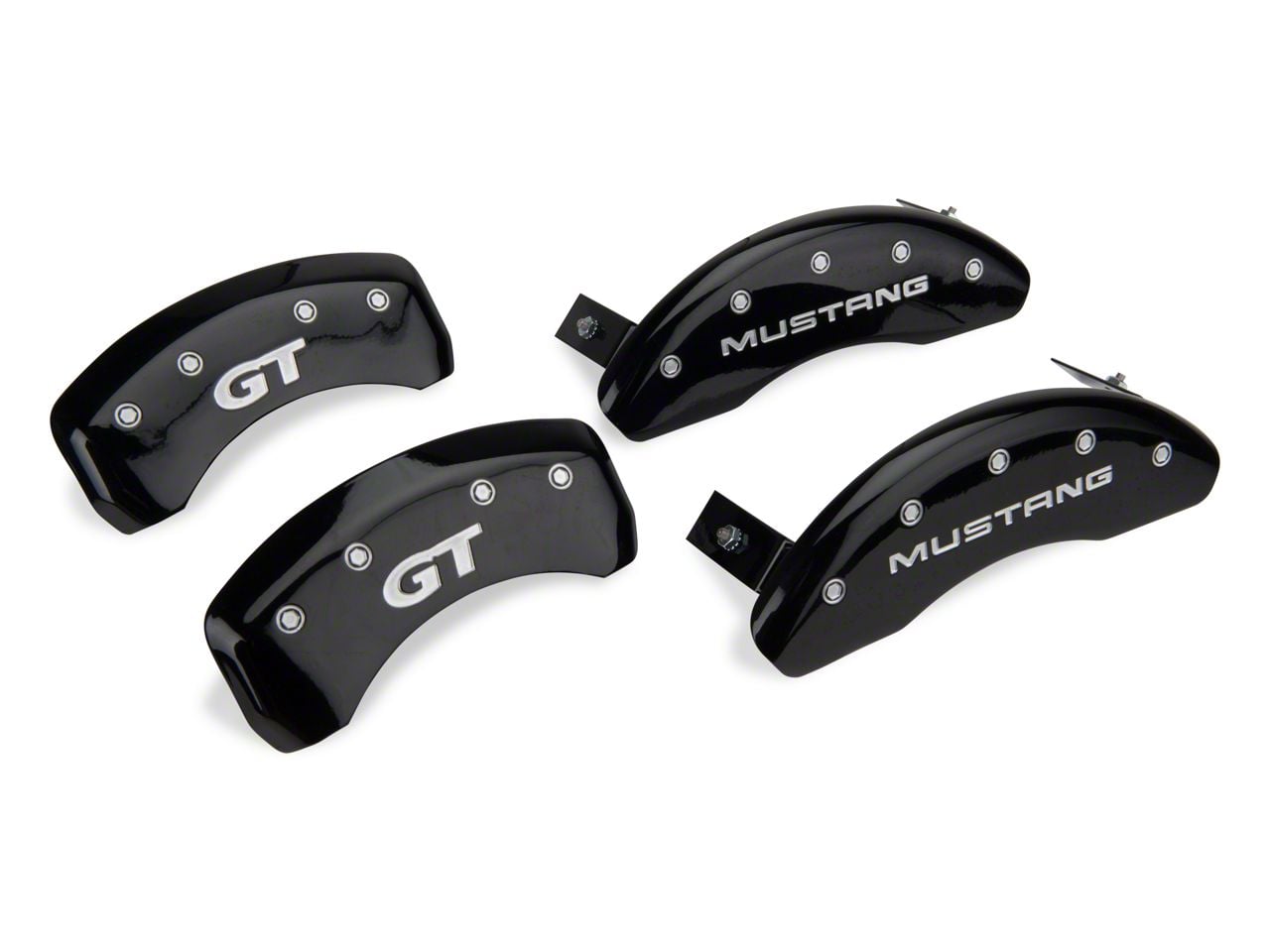 MGP Mustang Black Caliper Covers with GT Logo; Front and Rear