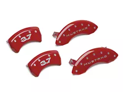 MGP Brake Caliper Covers with 3.7 Logo; Red; Front and Rear (11-14 Mustang V6)