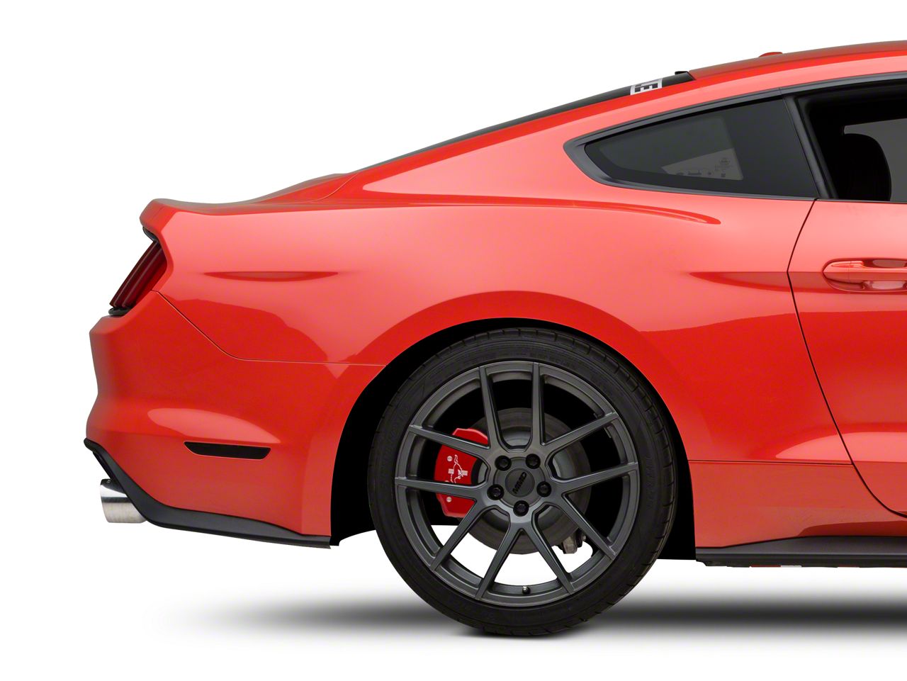 MGP Mustang Red Caliper Covers with Tri-Bar Pony Logo; Front and