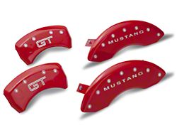 MGP Brake Caliper Covers with GT Logo; Red; Front and Rear (05-09 Mustang GT, V6)