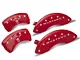 MGP Brake Caliper Covers with Pony Tri-Bar Logo; Red; Front and Rear (05-09 Mustang GT, V6)