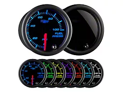100 PSI Fuel Pressure Gauge; Tinted 7 Color (Universal; Some Adaptation May Be Required)