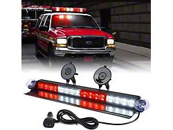 18-Inch Windshield Dash Strobe Light with Suction Cups; White/Red (Universal; Some Adaptation May Be Required)