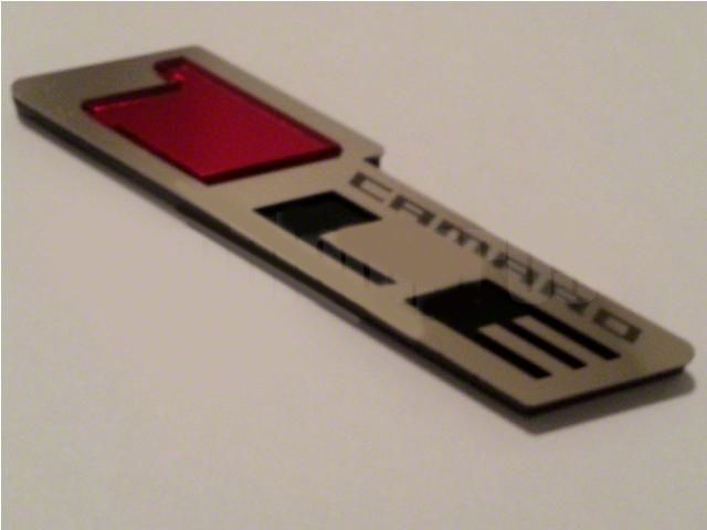 1LE ZR1 Style Emblem; Stainless Steel/Arcylic/Red (10-24 Camaro)
