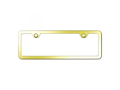 2-Hole Mini Frame License Plate Frame; Gold Stainless (Universal; Some Adaptation May Be Required)