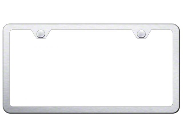 2-Hole Slimline License Plate Frame; Brushed Stainless Steel (Universal; Some Adaptation May Be Required)