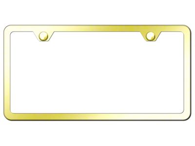 2-Hole Slimline License Plate Frame; Gold Stainless Steel (Universal; Some Adaptation May Be Required)