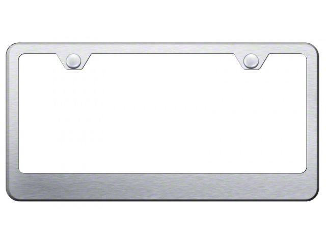 2-Hole Wide Bottom License Plate Frame; Brushed Stainless (Universal; Some Adaptation May Be Required)