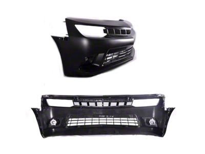 2014 SS Style Front Bumper Cover with Headlights and Fog Lights; Unpainted (10-13 Camaro w/ Factory Halogen Headlights, Excluding ZL1)