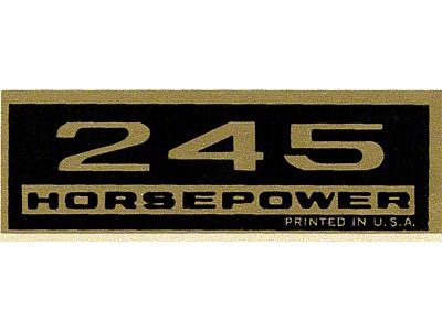245 HP Valve Cover Decal; Black and Gold (Universal; Some Adaptation May Be Required)
