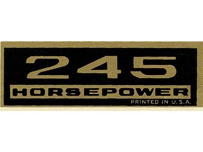 245 HP Valve Cover Decal; Black and Gold (Universal; Some Adaptation May Be Required)