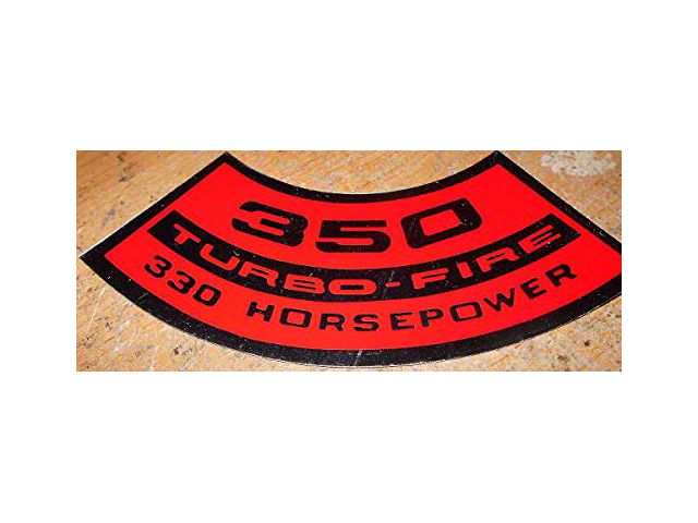 350/330 HP Turbo-Fire Air Cleaner Decal (Universal; Some Adaptation May Be Required)