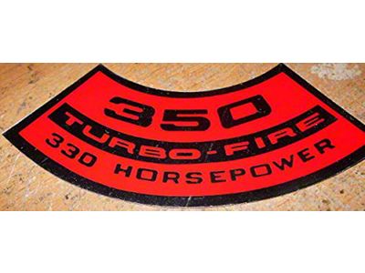 350/330 HP Turbo-Fire Air Cleaner Decal (Universal; Some Adaptation May Be Required)