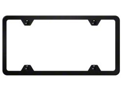 4-Hole Slimline License Plate Frame; Black ABS Plastic (Universal; Some Adaptation May Be Required)