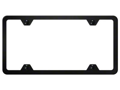 4-Hole Slimline License Plate Frame; Black ABS Plastic (Universal; Some Adaptation May Be Required)