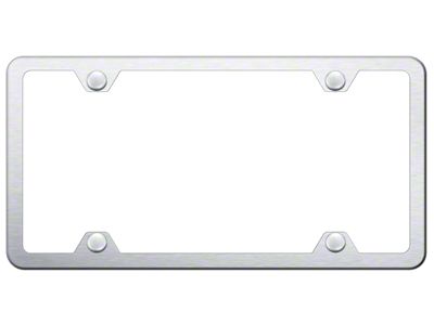 4-Hole Slimline License Plate Frame; Brushed Stainless (Universal; Some Adaptation May Be Required)