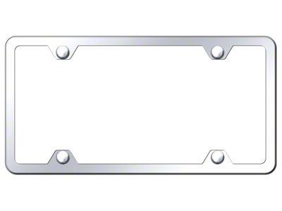 4-Hole Slimline License Plate Frame; Mirror Polished Stainless (Universal; Some Adaptation May Be Required)