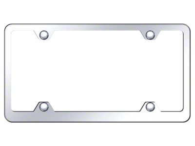 4-Hole Wide Body License Plate Frame; Stainless Steel (Universal; Some Adaptation May Be Required)