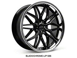 586 Black with Stainless Steel Chrome Lip Wheel; 20x8.5; 35mm Offset (16-24 Camaro, Excluding ZL1)