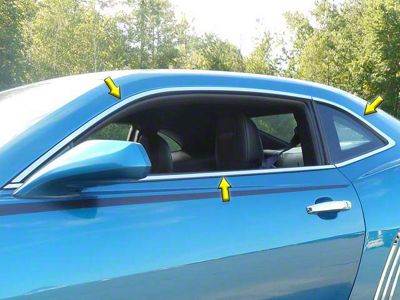 6-Piece Window Trim Package; Stainless Steel (10-15 Camaro)