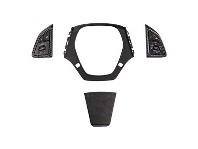 Alcantara Steering Wheel with Button Covers; Carbon Fiber with Red Stripe (16-24 Camaro w/o Heated Steering Wheel)