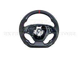 Alcantara Steering Wheel without Button Covers; Carbon Fiber with Red Stripe (12-15 Camaro)