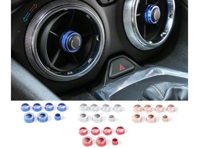 Aluminum Interior Vent/Switch Knobs; Blue (16-24 Camaro)