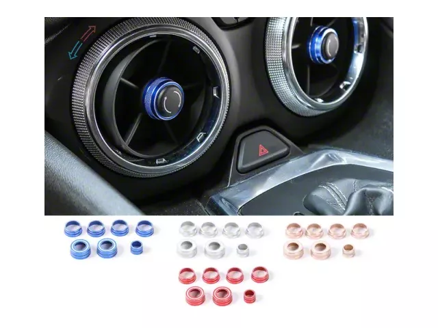 Aluminum Interior Vent/Switch Knobs; Red (16-24 Camaro)
