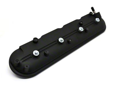 Aluminum Valve Cover; Driver Side; Black (10-20 V8 Camaro)