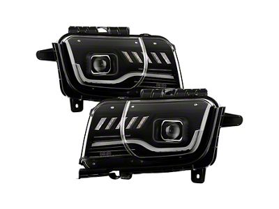 APEX Series High-Power LED Headlights; Black Housing; Clear Lens (10-13 Camaro w/ Factory Halogen Headlights)