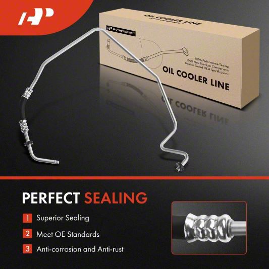 A-Premium Transmission Oil Cooler Line Hose For 2010-2012 Chevrolet Camaro - Direct Replacement 7.95 Inch