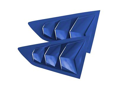 Bakkdraft Quarter Window Louvers; Hyper Blue (16-24 Camaro Coupe)