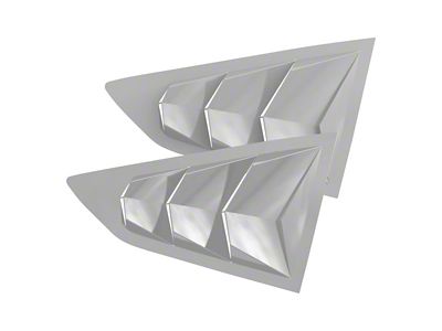 Bakkdraft Quarter Window Louvers; Silver Ice (16-24 Camaro Coupe)