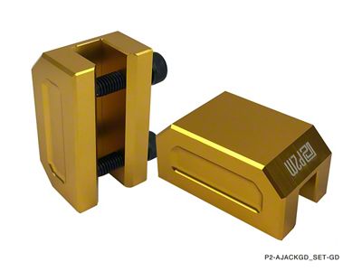 Billet Aluminum Frame Rail Jack Adapters; Gold (Universal; Some Adaptation May Be Required)