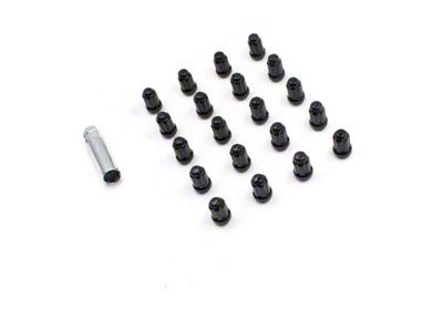 Black 6-Spline Lug Nut Kit; 14mm x 1.5; Set of 20 (10-24 Camaro)